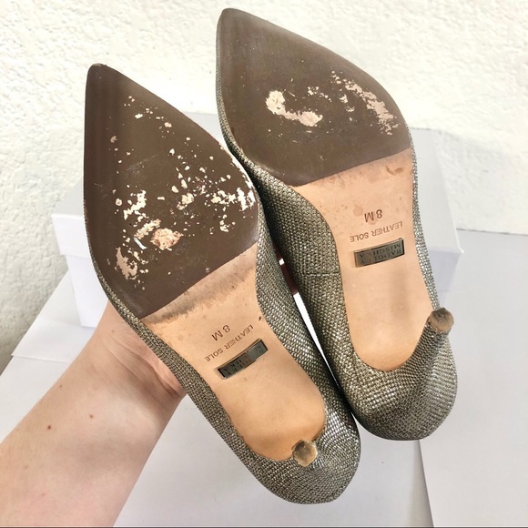 BADGLEY MISCHKA SPARKLY POINTED TOE STILLETOS - Picture 5 of 7